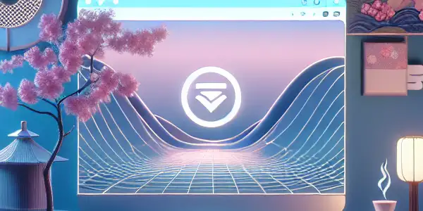 A serene digital landscape representing privacy in adult entertainment, featuring abstract art, soft colors, and cozy elements.