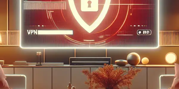 A modern living room with a TV streaming Korean adult films, emphasizing comfort, safety, and digital security.